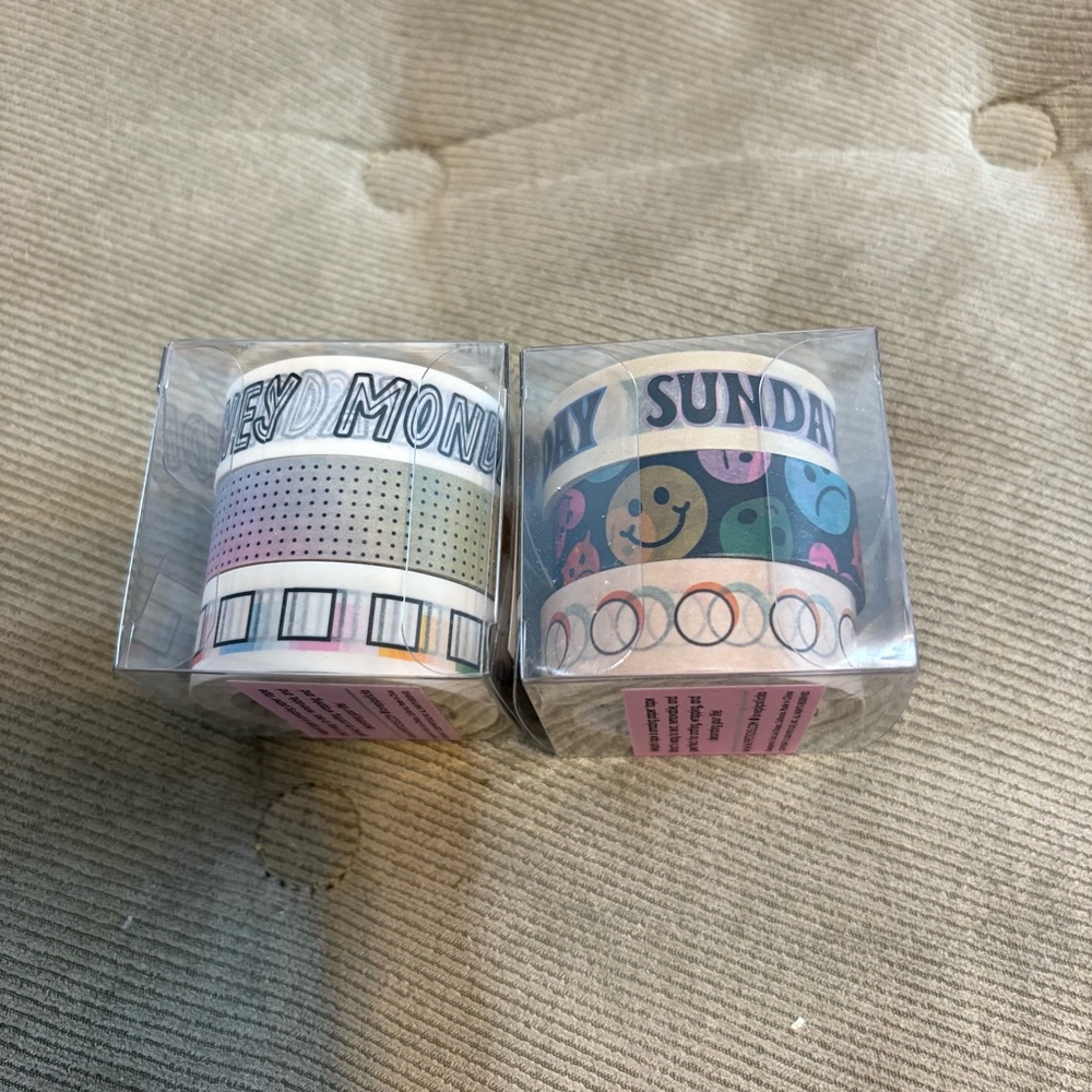 Two 3-packs of Pipsticks Washi Tape Plan Ahead and Emotional Planner checkbox